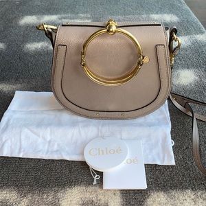 Chloe Nile large bracelet bag in motty grey